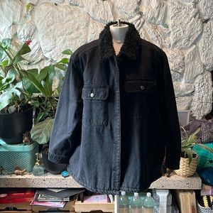 Faux fur denim jacket